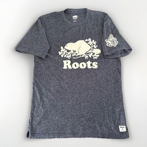 Roots Tshirt Mens Size Small Park City Utah Heathered Blue Short Sleeve